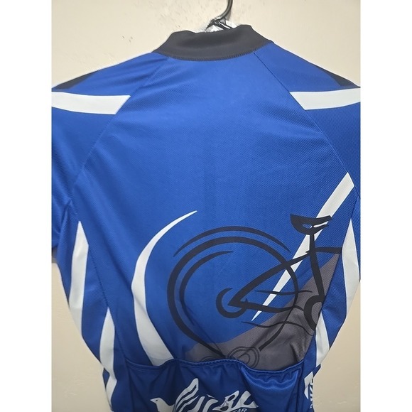 Maks Men's Cycling Jersey Medium Blue MTB Road Bike Short Sleeve Performance - Picture 15 of 16